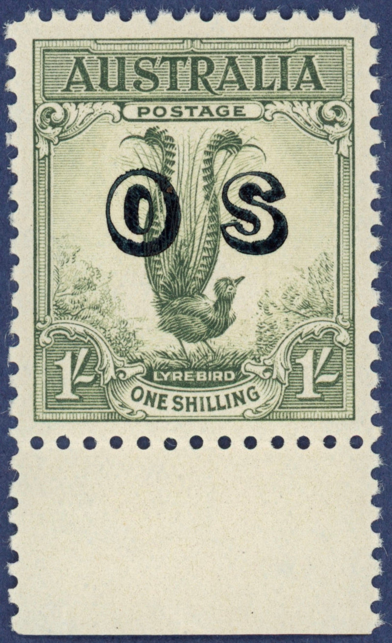 Australia 1932-33 1s green 'lyrebird'  Official SGO136