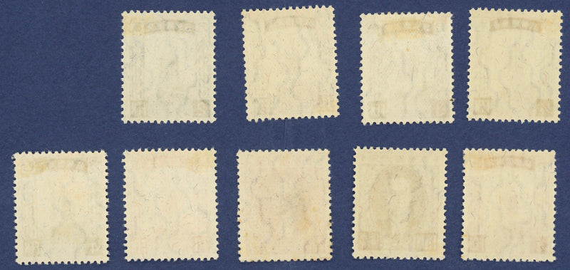 China Manchukuo 1934 set of 9 to 1y deep violet, SG23/31