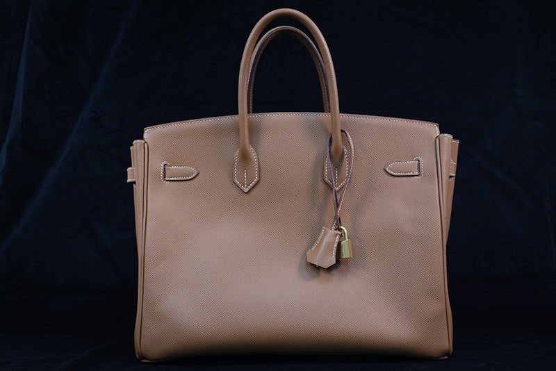 Hermes Birkin 35 handbag in Gold Epsom Leather with Gold Hardware