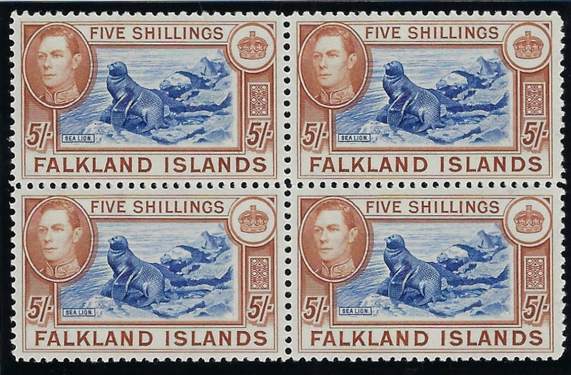 Falkland Islands 1938 50 blue and chestnut, SG161