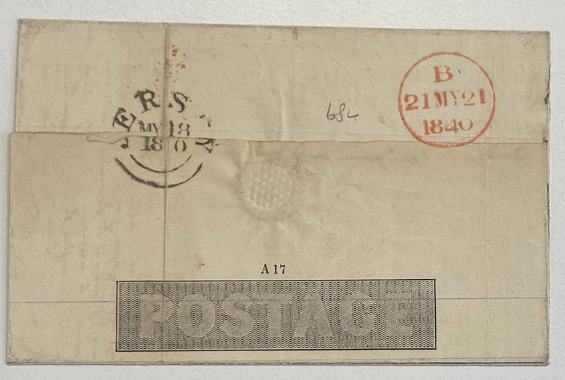Great Britain 1840 1d Mulready lettersheet Forme 2 Stereo A17, SGME1