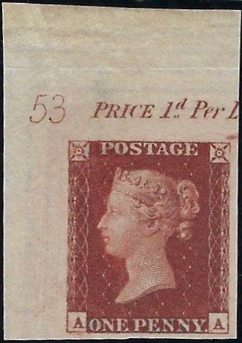 Great Britain 1841 1d Red brown PL53 SG8var