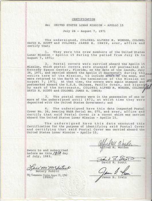 Apollo 15 Cover 