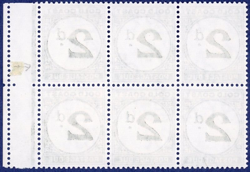 Gold Coast 1951-52 2d black Postage Due error, SGD5/b