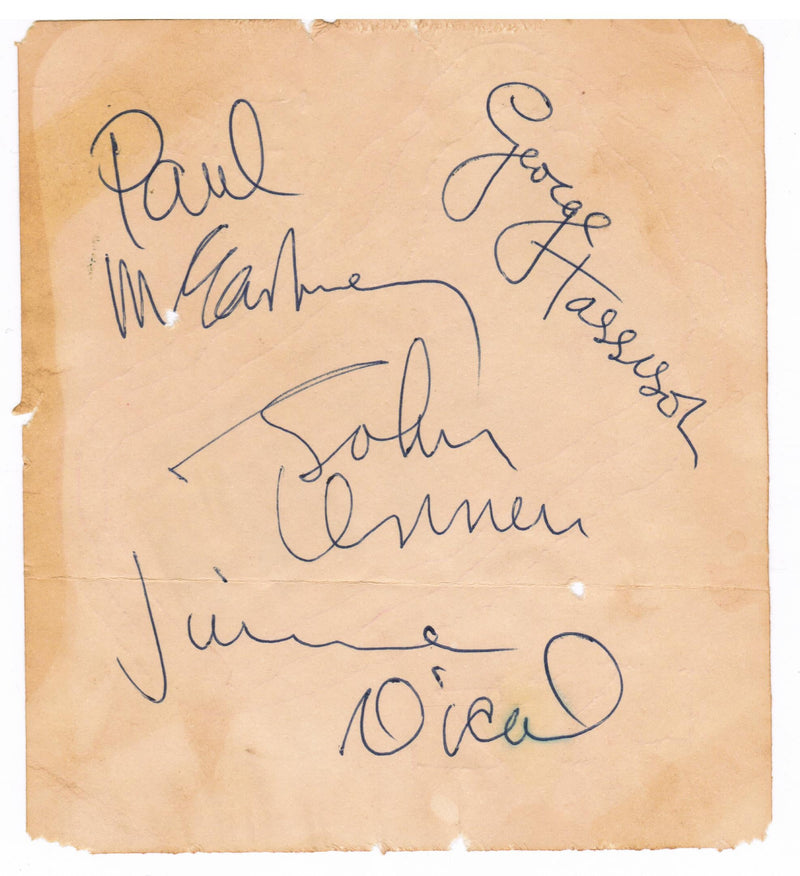 Beatles signatures with stand-in drummer Jimmie Nicol