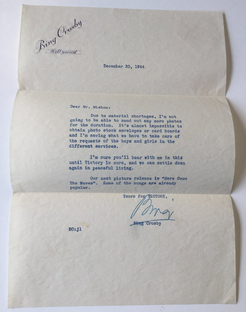 Bing Crosby letter