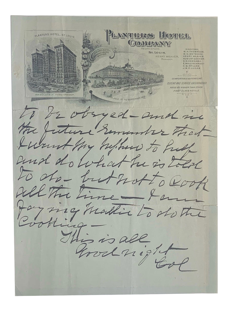 'Buffalo Bill' Cody signed letter
