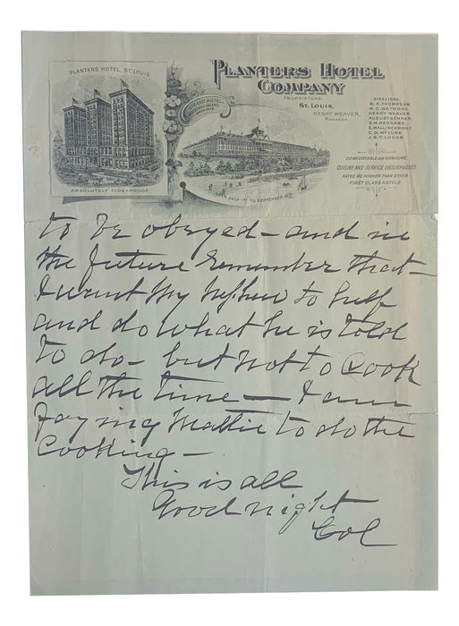 'Buffalo Bill' Cody signed letter