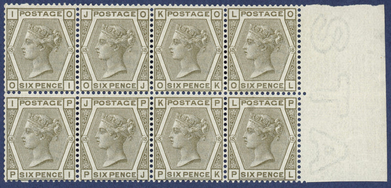 Great Britain 1882 6d grey Plate 18, SG161
