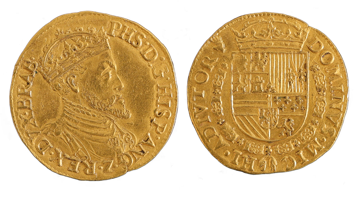 Spanish Netherlands Philip Il of Spain Gold Real d’Or c1560