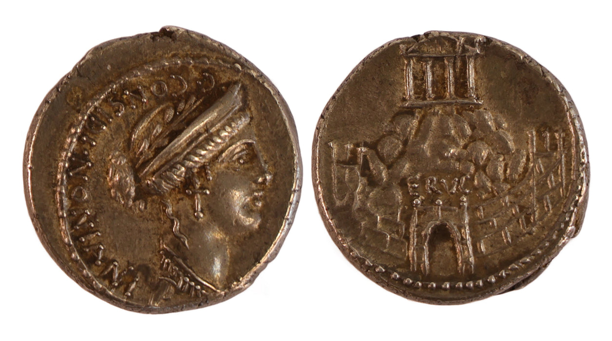 Roman Republic C Considius Nonianus silver Denarius, 0/7 BC, (Temple of Venus Erycina)
