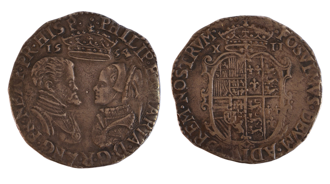 England Philip & Mary silver Shilling 1554