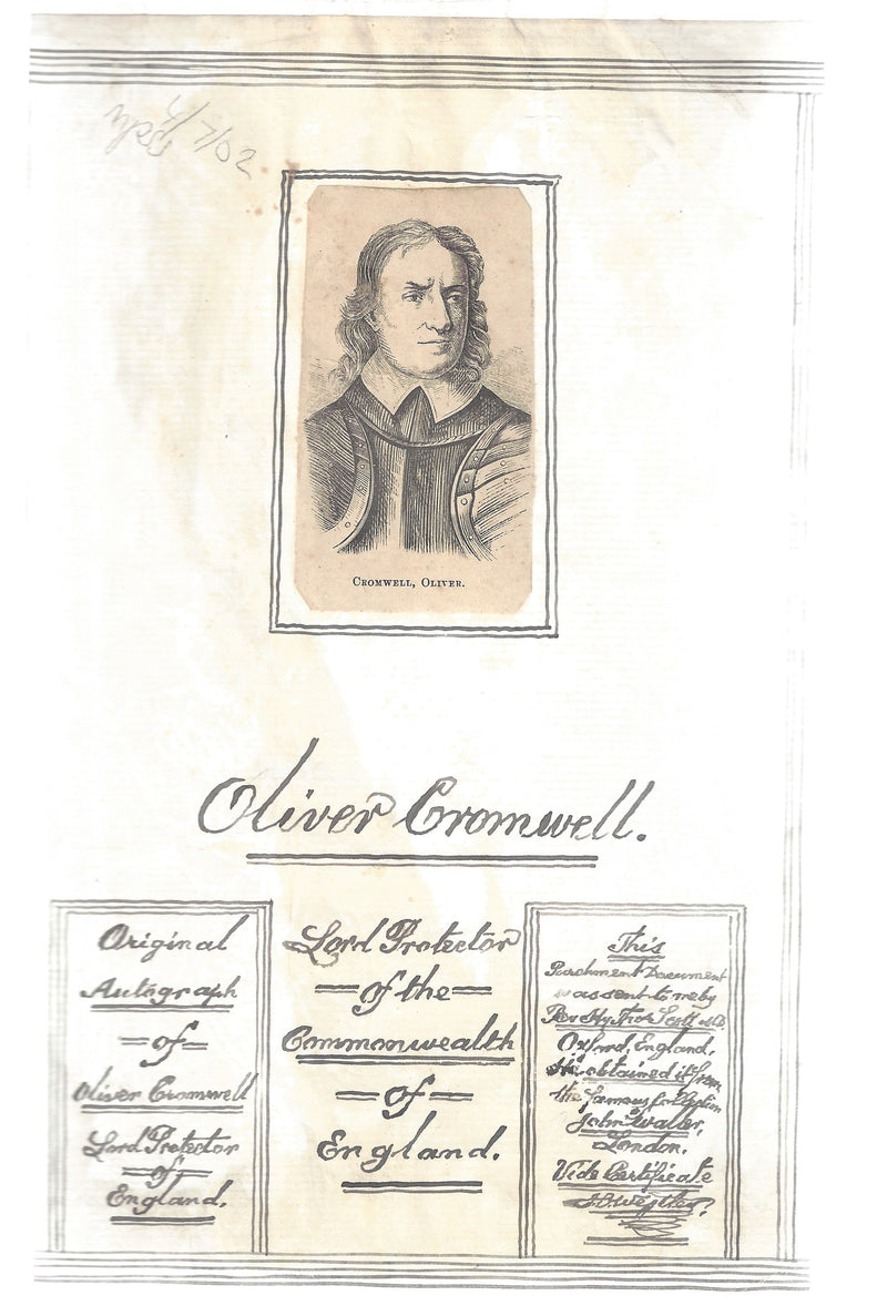 Oliver Cromwell signed document