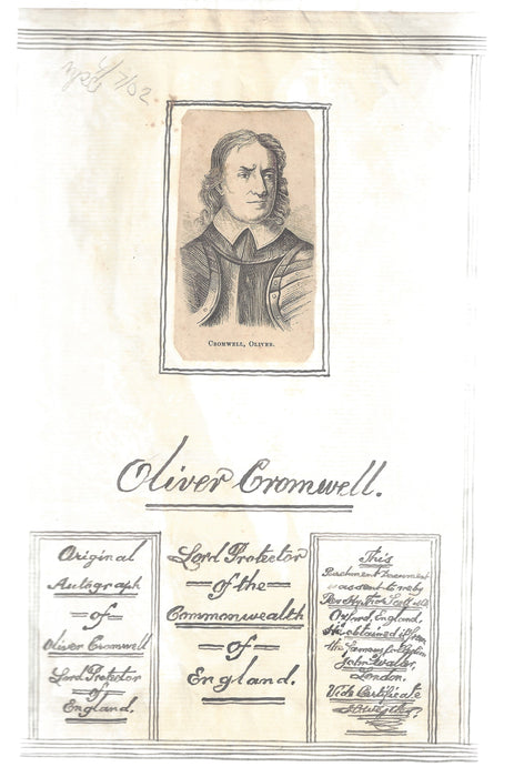 Oliver Cromwell signed document
