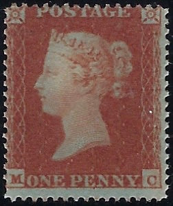 Great Britain 1850 1d Red brown Plate 98 (Archer trial perforation). SG16b PL98