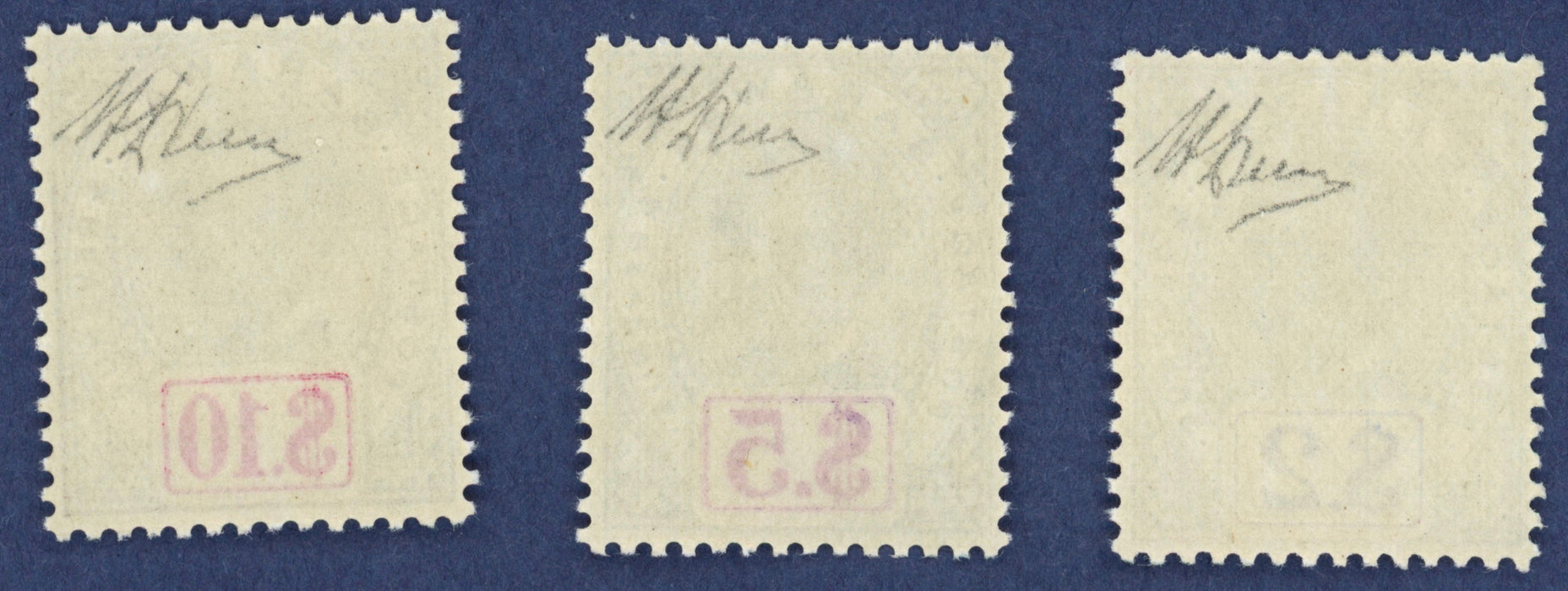 Sarawak 1888-97 unissued high values $2, $5, $10 SG21a/c