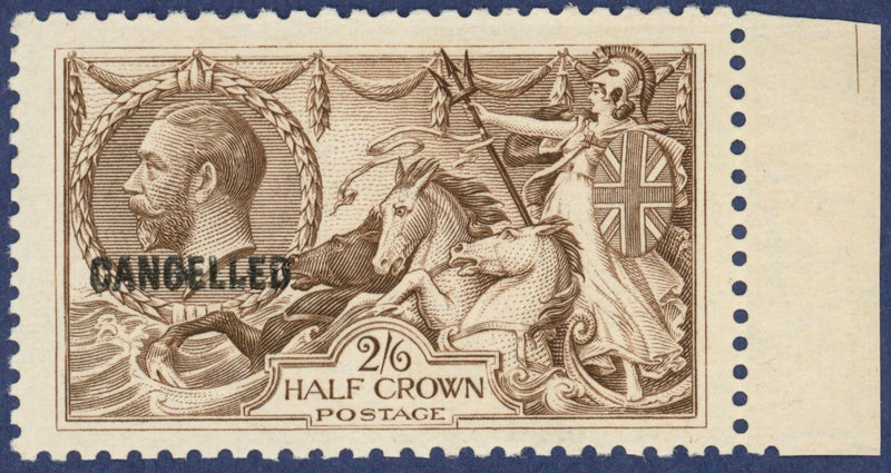 Great Britain 1921 2s6d olive brown "Seahorses", SG413a var