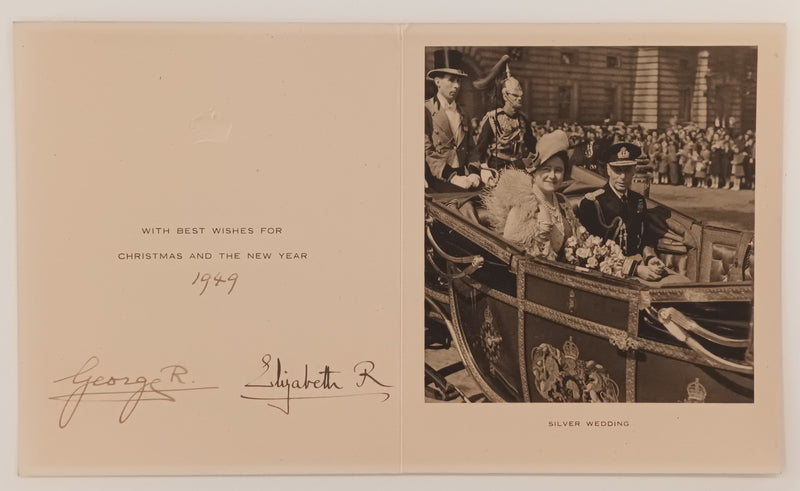 King George VI and Queen Mother 1949 signed Christmas card