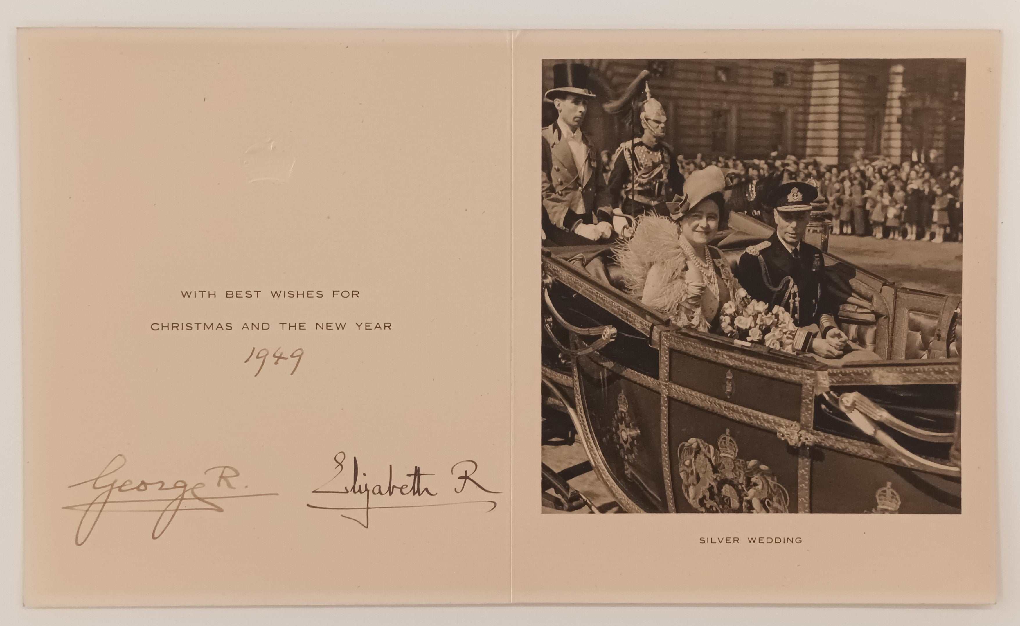 King George VI and Queen Mother 1949 signed Christmas card — JustCollecting