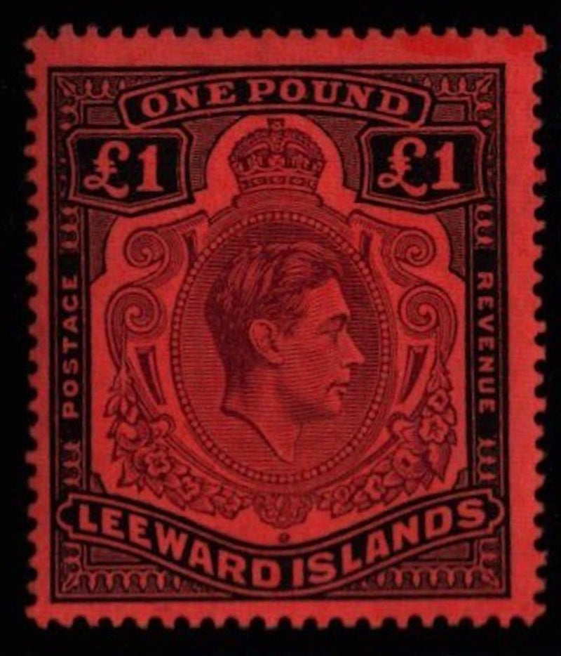 Leeward Islands 1938-51 £1 brown-purple and black/red, SG114