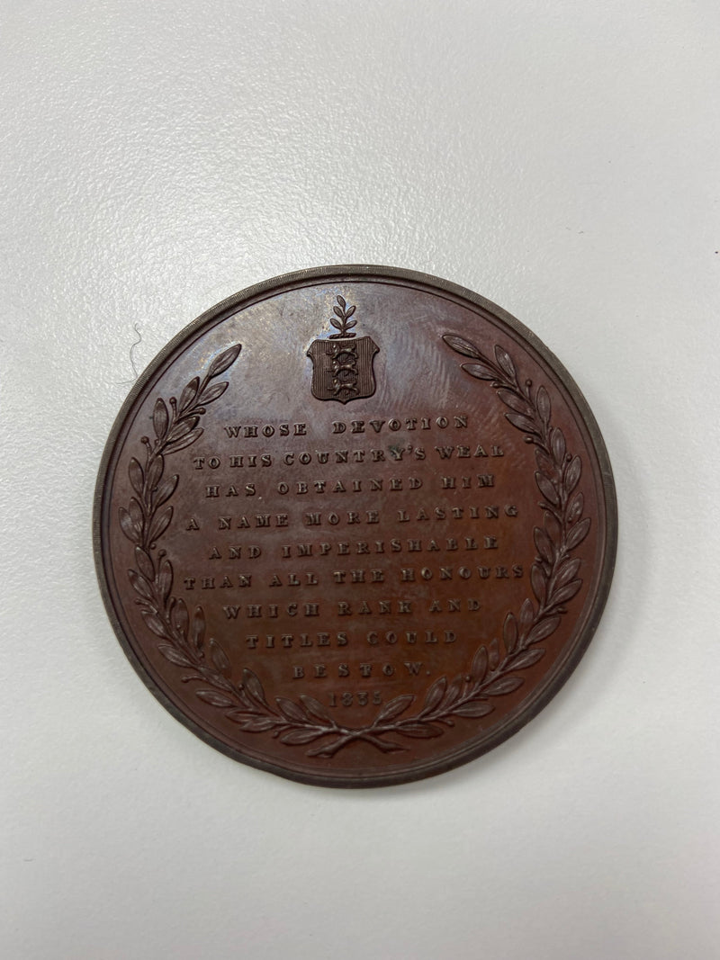 1835 Guernsey Medal bearing the profile of Daniel de Lisle Brock
