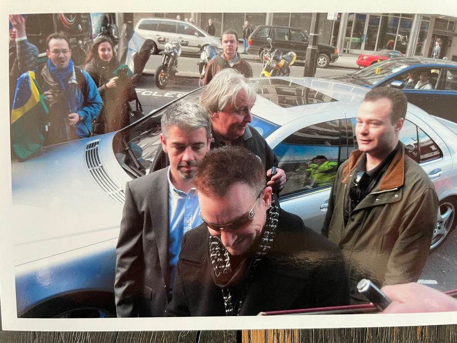 U2 signed guitar with photo provenance