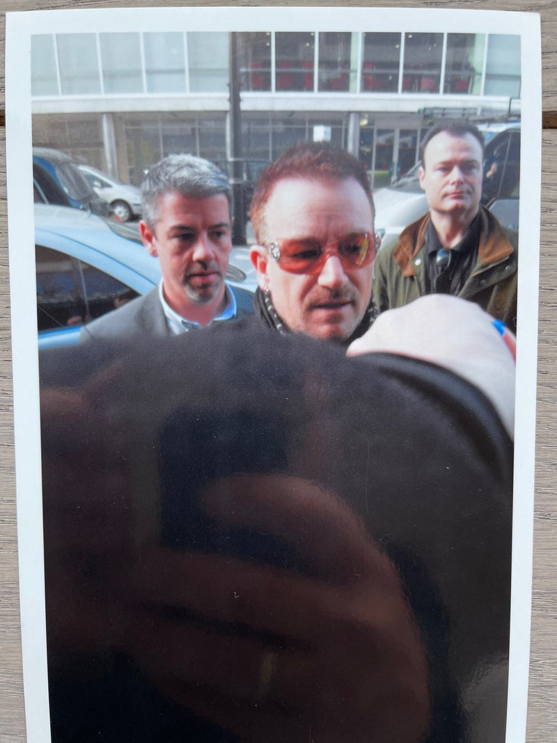 U2 signed guitar with photo provenance