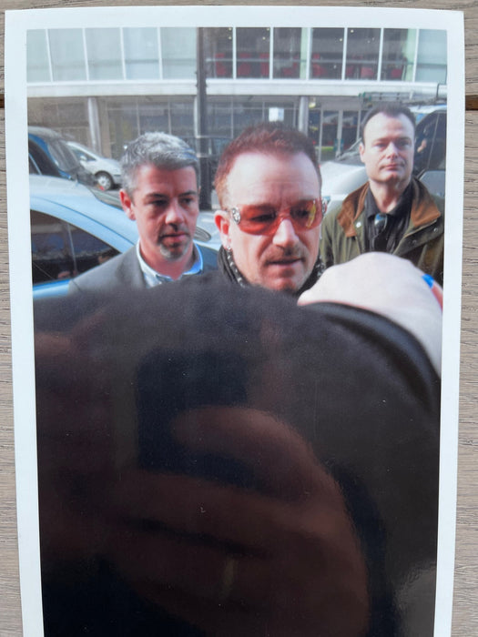 U2 signed guitar with photo provenance