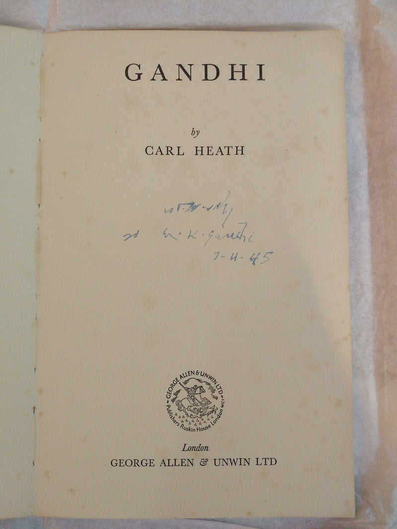 Mahatma Gandhi autographed book