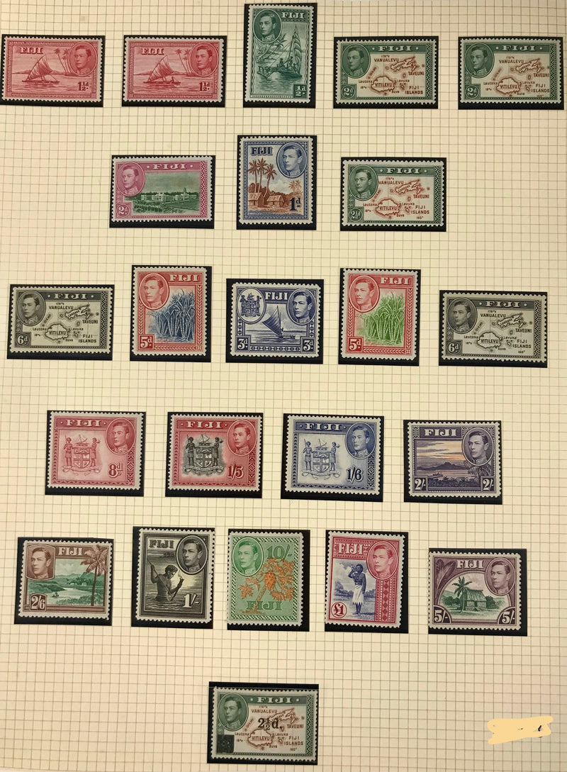 Fiji 1938-41 King George VI ½d to £1 ultramarine and carmine SG249/267.