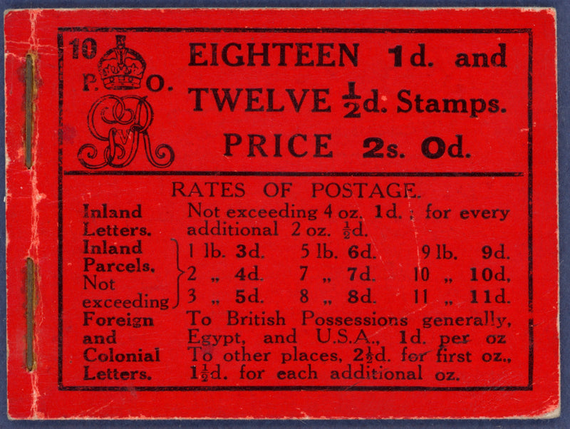Great Britain 1913 2s Booklet (Edition 10). SG BBvar