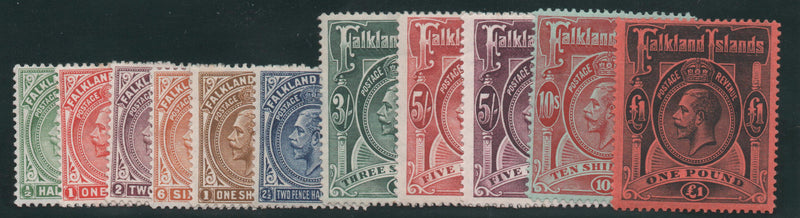 Falkland Islands 1912-20 set of 10, Mint SG60-69