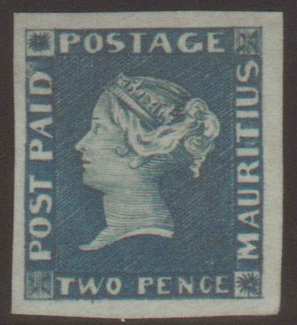 Mauritius 1848 2d deep blue on grey to bluish paper, SG5
