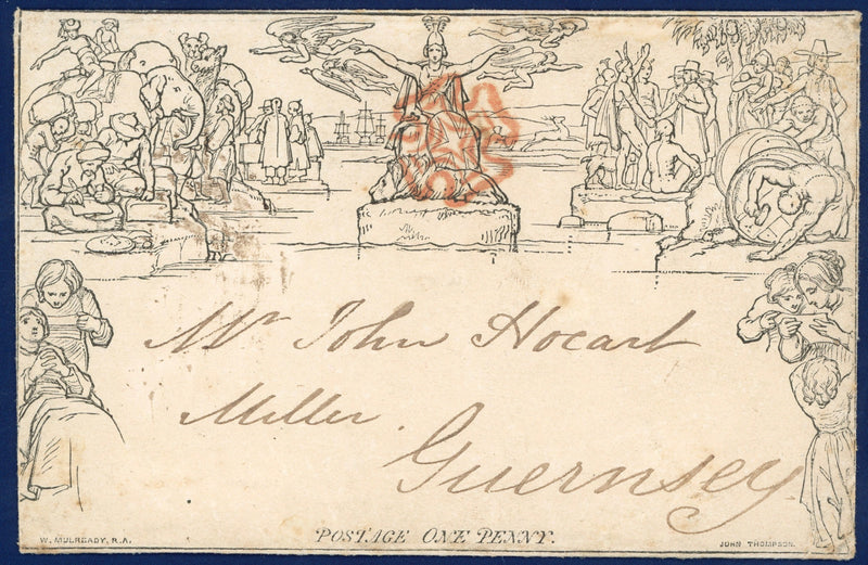 Great Britain 1840 1d Mulready letter sheet Forme 2 Stereo A21, SGME1