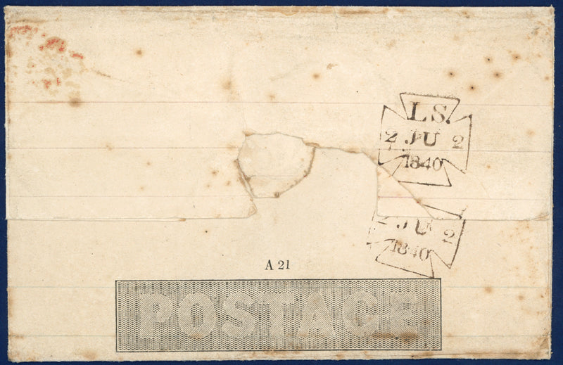 Great Britain 1840 1d Mulready letter sheet Forme 2 Stereo A21, SGME1