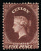Ceylon 1862 5d lake-brown SG40