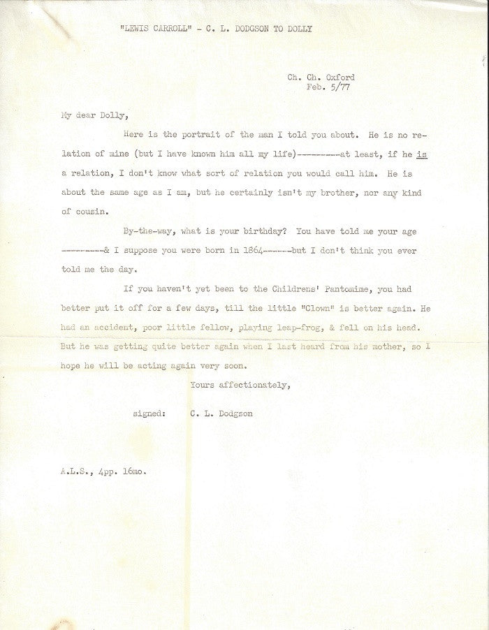 Lewis Carroll Handwritten Letters 