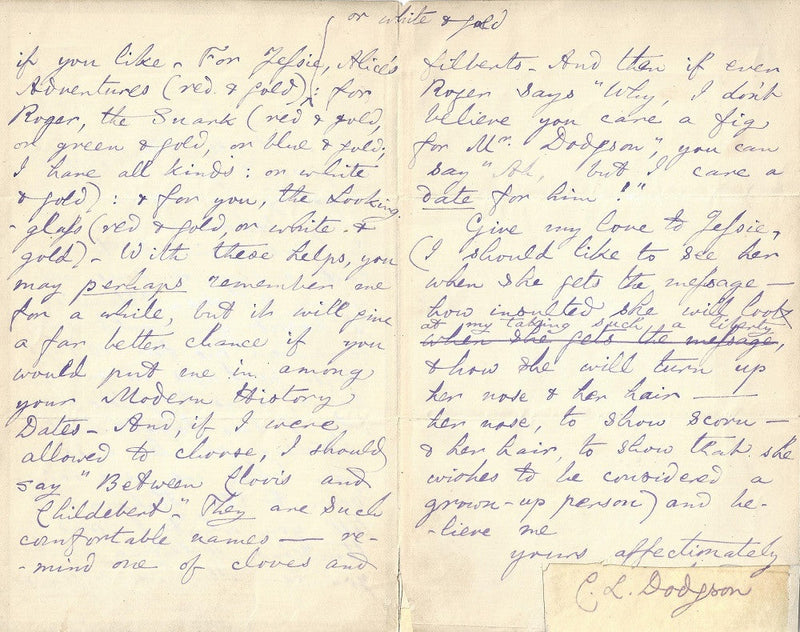 Lewis Carroll Handwritten Letters 