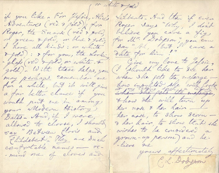 Lewis Carroll Handwritten Letters 