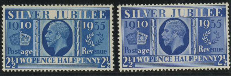 Great Britain 1935 2½d "Prussian Blue", mint example of Britain's most famous error of missing colour, SG456a