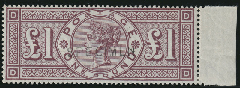 Great Britain 1888 £1 brown-Lilac (Watermark Three Orbs) Specimen, SG185s