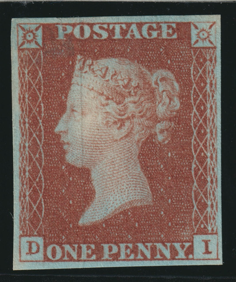 Great Britain 1841 1d red-brown Plate 11 trial printing on Dickinson silk thread paper, SG16var