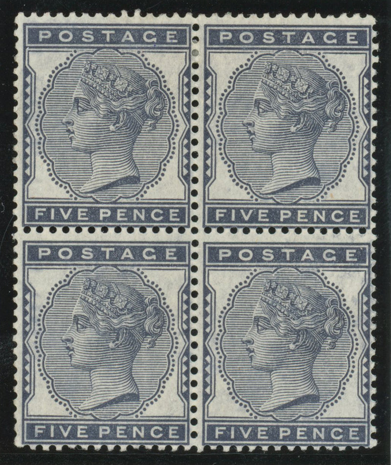 Great Britain 1880 5d indigo mint block of 4, SG169