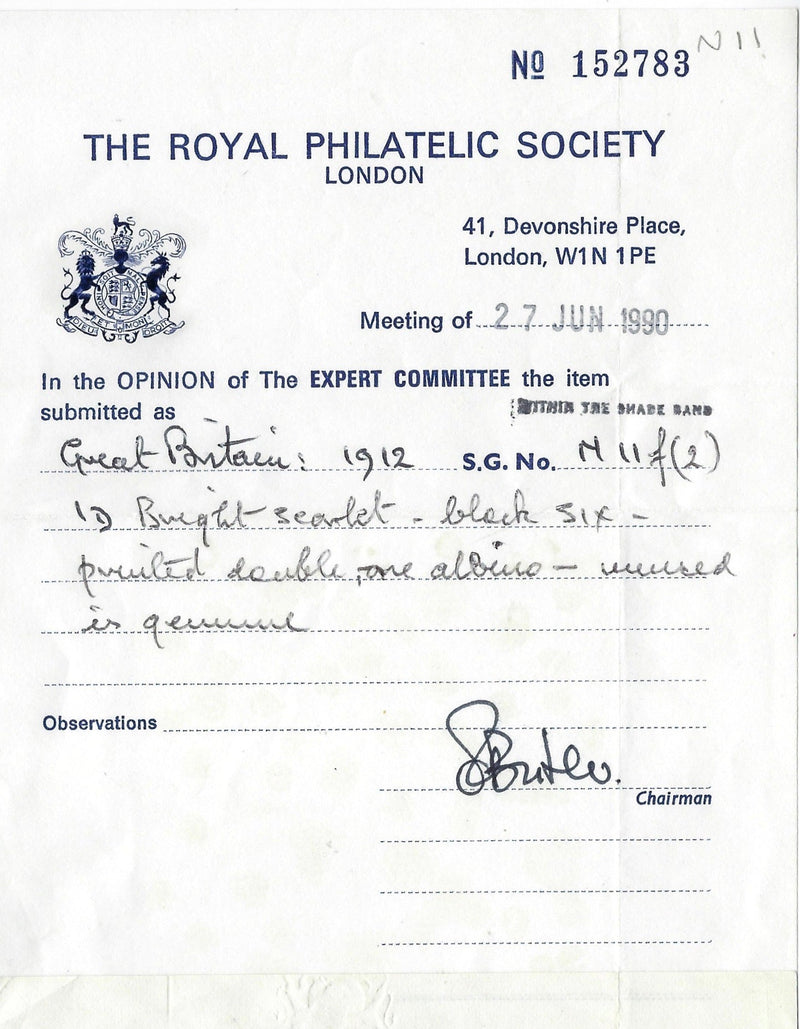 Great Britain 1912 1d Bright scarlet (Watermark Crown, Die 2), SG341B