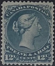 Canada 1868-90 12 1/2c pale dull blue 'Large Queen', SG60s