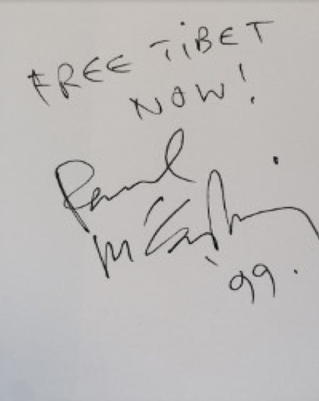 Paul McCartney signed copy of a book by Richard Gere