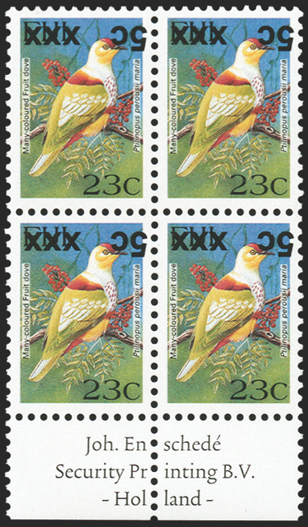 FIJI 2009 Local provisional 5c on 23c 'Fruit dove' error, SGF1359a