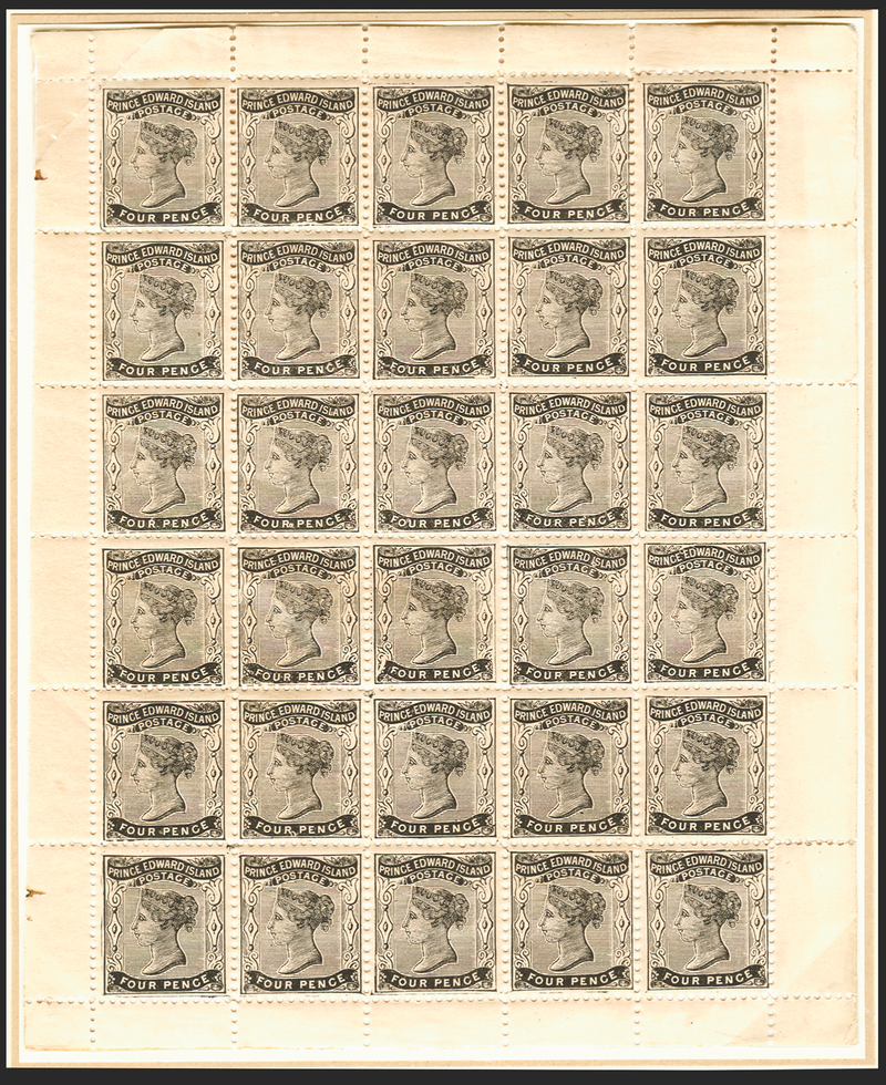 PRINCE EDWARD ISLAND 1862-69 4d black on yellowish toned wove, SG16