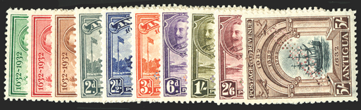 ANTIGUA 1932 Tercentenary set of 10 to 5s (SPECIMEN), SG81s/90s
