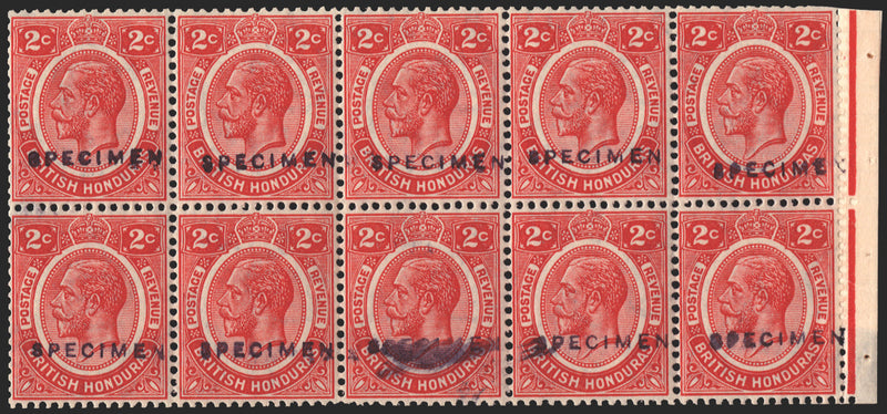 BRITISH HONDURAS 1922-33 2c rose-carmine Specimens, SG128